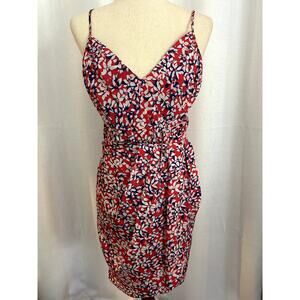 Yumi Kim Floral Red White Blue Mini Dress Above the Knee Tulip Hem Size …